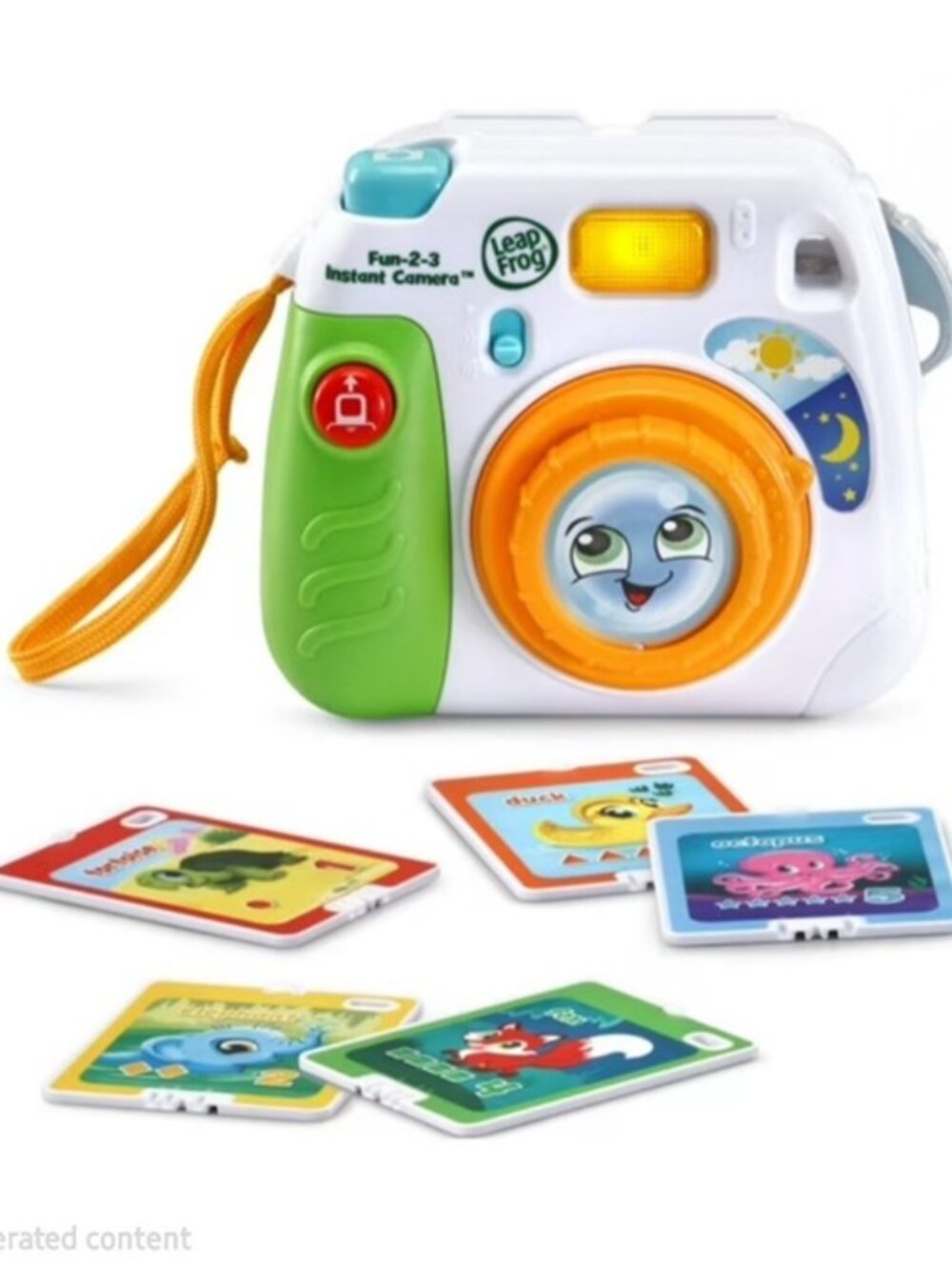 LeapFrog Fun-2-3 Instant Camera Pretend Play Toy w/ Complete 5 Cards & Straps